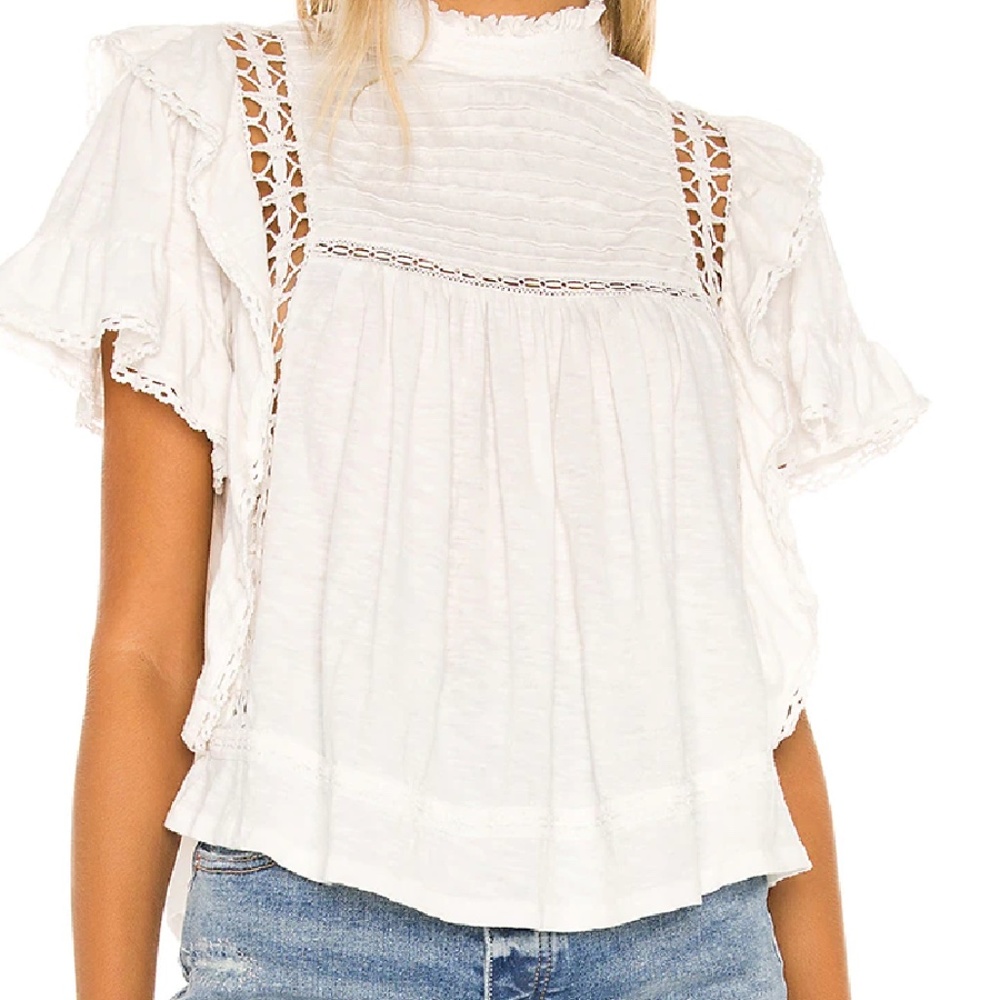 Free People Le Femme Short Sleeve Top